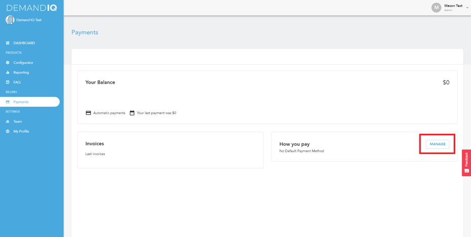 Adding a Payment Method